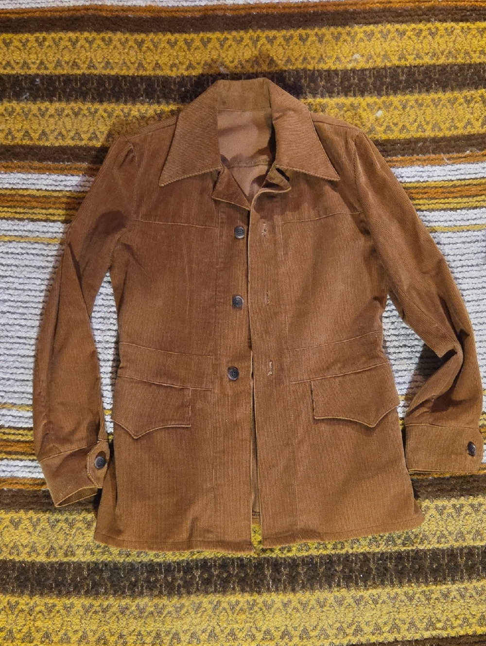 Vintage Men's Brown Corduroy Button-Up Jacket ( No Tags)